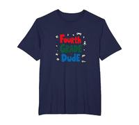 Fourth Grade Dude Cool Kid School Sports Gaming Fun T-Shirt, Men's Big and Tall, Navy, 6X Tall
