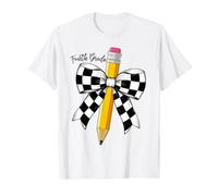 Fourth Grade Groovy Cute Coquette Bow Pencil Back to School T-Shirt