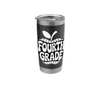 Fourth Grade Retro Apple Teacher Student School Stainless Steel Insulated Tumbler