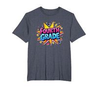 Fourth Grade Rockstar: Celebrate School Milestone T-Shirt, Men's Big and Tall, Heather Blue, 6X Tall