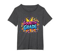 Fourth Grade Rockstar: Celebrate School Milestone T-Shirt, Women's Plus, Dark Heather Grey, 6X
