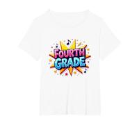 Fourth Grade Rockstar: Celebrate School Milestone T-Shirt, Women's Plus, White, 6X