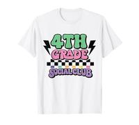 Fourth Grade Social Club Retro 4th Teacher Student Design T-Shirt