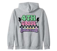 Fourth Grade Social Club Retro 4th Teacher Student Design Zip Hoodie