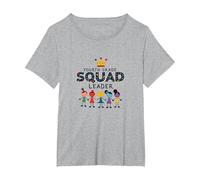 Fourth Grade Squad Leader: Classroom Royalty T-Shirt, Women's Plus, Heather Grey, 5X