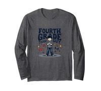 Fourth Grade Tough Guy: Cool Kid School Pride Long Sleeve T-Shirt, Adult Unisex, Dark Heather Grey, XL