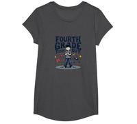Fourth Grade Tough Guy: Cool Kid School Pride T-Shirt, Girls, Dark Heather Grey, Large