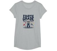 Fourth Grade Tough Guy: Cool Kid School Pride T-Shirt, Girls, Heather Grey, Small