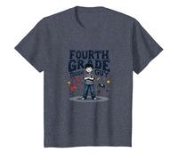 Fourth Grade Tough Guy: Cool Kid School Pride T-Shirt, Kids, Heather Blue, 3 Years