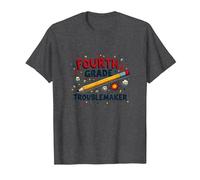 Fourth Grade Troublemaker: Playful School Humor T-Shirt, Men, Dark Heather Grey, 6XL