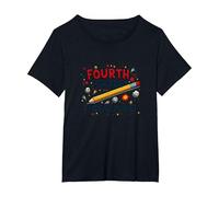 Fourth Grade Troublemaker: Playful School Humor T-Shirt, Women's Plus, Black, 6X