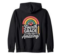 Fourth Grade You Did Amazing School Rainbow Zip Hoodie
