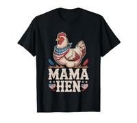 Fourth July Chicken Mama Hen Flock American Flag Patriotic T-Shirt