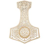 Fourth Level MFG 12" Celtic Thor Hammer, Ancient Gaelic Wood Wall Art,Protection and Strength Symbol, Sacred Mystical Sculpture for Hanging Home Decor