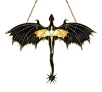 Fourth Merch Wing Suncatcher, Fantasy Dragon Ornament Gifts for Book Fans, Stained Glass Effect Sun Catchers for Windows, Gothic Hanging Decor for Shelf Wall and Garden