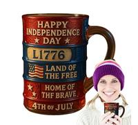 Fourth of July Coffee Mug, Independence Day Drinkware, Reusable Cup with Patriotic Feature, Beverage Container Device, Kitchen Accessory with Festive Design, Drinkware for Celebration and Daily Use