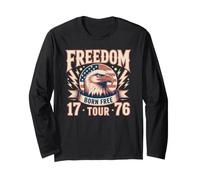 Fourth of July Eagle Freedom Tour 1776 Retro Born Free Long Sleeve T-Shirt