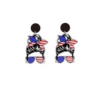 Fourth of July Earrings Patriotic Earrings Red White Blue Dangle Drop Earrings 4th of July Earrings Memorial Day Earrings American Independence Day Jewelry, Acrylic, No Gemstone