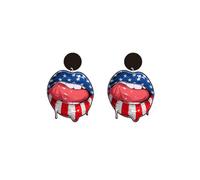 Fourth of July Earrings Patriotic Earrings Red White Blue Dangle Drop Earrings 4th of July Earrings Memorial Day Earrings American Independence Day Jewelry, Acrylic, No Gemstone
