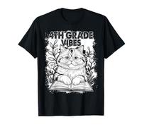 Fourth Vibes - 4th Grade Cat Reading 1st Day of School T-Shirt