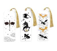 Fourth Wing Bookmark, 3PCS 2x5.9 Inch Rectangle Acrylic Bookmarks with Tassel, Transparent Dragon Bookmark, Resable Bookmarks for Book Lover Acrylic