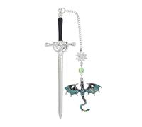 Fourth Wing Dragon Sword Metal Bookmark - Fantasy Gothic Bookmark for Readers, Dragon Lovers & Fiction Fans