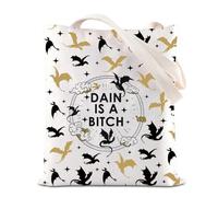Fourth Wing Merch Bag FW Inspired Gift Romantasy Fantasy Bookish Gift Dragon Rider Makeup Bag Dain is A B*tch Cosmetic Bag (DAIN T UK)