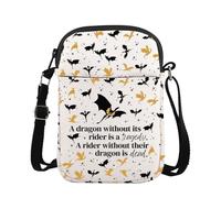 Fourth Wing Merch Dark Romance Reader Gift Fourth Wing Crossbody Bag Dragon Rider Fans Gift Dragon Book Lover Shoulder Bag (CB, Dragon Dead Mini-PY2)