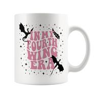 Fourth Wing Mug - in My Fourth Wing Era - Bookish Gift for Readers - Literary Mug - Gift for Bookworms - Teacher - Romantasy Book Present - Secret Santa - Fantasy Reader, Dragons - Pink