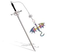 Fourth Wing Personalized Unique Fantasy Dragon Sword Metal Bookmark Book Marks for Reading Teacher Men Women Book Lovers Appreciation Graduation Birthday Retirement Friend Gifts