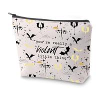 Fourth Wing Quote Cosmetic Bag You're Really A Violent Little Thing Makeup Bag with Zipper Bookish Survival Kit (Violet)