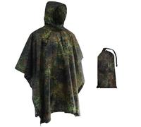 Fousam Rain Poncho, Military Tactical Poncho Camo Multi Use Waterproof Rain Coat