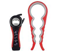 Fousenuk Professional Manual Can Opener, 2 Pieces Jar Opener, Cans, Bottles 5 in 1 and 4 in 1 Multifunction for Elderly and Weak Hands and Arthritis Sufferers