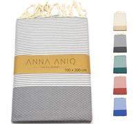 Fouta Abeille Hamam Towel for Sauna Towel Peshtemal XXL Extra Large 197 x 100 cm 100% Cotton from Tunisia as Oriental Turkish Beach Picnic Yoga Shawl/Scarf - Ideal use for Bath (Bath Towel), grey