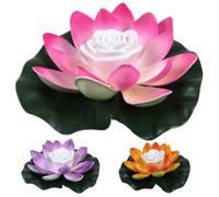 FOUTP Floating Lights,18cm 3pcs Pond Lights, Pond Lightss Underwater, Floating Lotus Flower Lamp with Color Changing, for Garden Fountain
