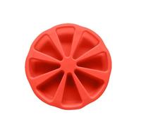 FOUTP Silicone Baking Moulds, 8 Portion Triangle Pizza Slice Cake Pan Mold Non Stick Heat Resistant Baking Tool for Brownies Muffins Scone Pizza Soap (red)
