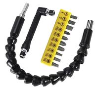 FOUUA Flexible Drill Bit Extension, Bendable Soft Shaft Extension Bits 11.6inch, Flexible Extension Connection with Manual 90° Right Angle Screwdriver for Quick Connect Drive Tip Kit Adaptor (style 1)