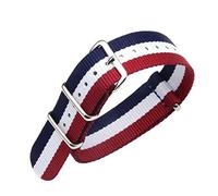 FOUUA Nylon Watch Straps Band NATO Style Choice of Color, Length & Width 18mm 20mm 22mm Replacement Ballistic Straps for Men Women