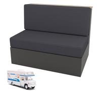 Fouvin Pack of 2 Caravan Seat Covers, 1 Set Stretch Covers, Couch, RV Seat Covers, Caravan Cushion, Sofa Seat Cushion Covers for Trailers, Motorhome Seat, Washable (Dark Grey)