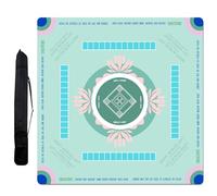 FOUXTEL 32.4" x 32.4" Mahjong Table Mat - Non-Slip Noise Reduction Rubber Gaming Mat for Poker, Board Games, Dominoes & Tile Games, Waterproof & Foldable Green Game Surface Mat