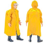 Fouyada Kids Raincoats, Unisex Rain Jacket for Boys Girls Waterproof No Pattern Rain Wear Hooded Rain Poncho Reusable Rainwear Simple Design