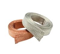 FOVAOK 1M/5M Tinned Plating Copper Braided Sleeve 2mm ~ 30mm Expandable Metal Sheath Screening Signal Wire Cable Shielded(Tinned Copper,10MM_5 METERS)