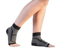 FOVAOK 1Pair Ankle Brace Compression Sleeve - Relieves Achilles Tendonitis,Joint Pain,Plantar Fasciitis Sock with Foot Arch Support(Black,L/XL)