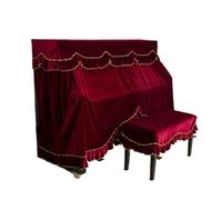 FOVAOK 1PC Velvet Piano Cover Classical Style Upright Piano Dust Cover without Stool Cover Upright Piano(Red)