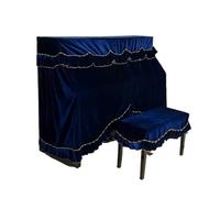 FOVAOK 1PC Velvet Piano Cover Classical Style Upright Piano Dust Cover without Stool Cover Upright Piano(Blue)