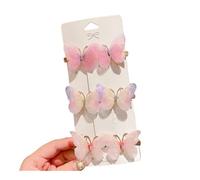 FOVAOK 24-6PCS Colorful Butterfly Hairpins Girl Hair Clip Barrettes Women Sweet Hair Ornament Rainbow Headwear Fashion Hair Accessories(B,6PCS)