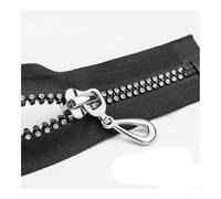 FOVAOK 2PCS 40/50/60/70cm Open-end Rhinestone Diamond Shining Resin Zipper 5# Black Repair Zip Bag Coat Jacket Handmade Sewing Accessories(70cm)