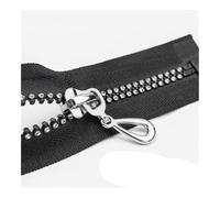 FOVAOK 2PCS 40/50/60/70cm Open-end Rhinestone Diamond Shining Resin Zipper 5# Black Repair Zip Bag Coat Jacket Handmade Sewing Accessories(40cm)