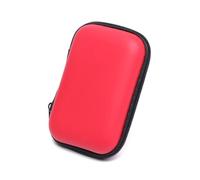 FOVAOK 2PCS Portable Mini Earphone Bag Coin Purse Storage Box Carry Pouch Memory Card Case Cable Organizer Headphone Headset Accessories(Red)