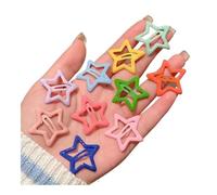FOVAOK 3/10/12pcs Colorful Star BB Hair Clips Y2K Women Grils Cute Star Hairpin Side Barrettes Hair Grip Kids Headwear Hair Accessories(Milky White)